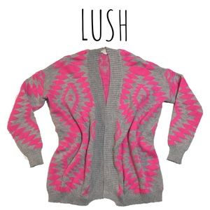 Lush Pink & Gray Aztec Cardigan - #142